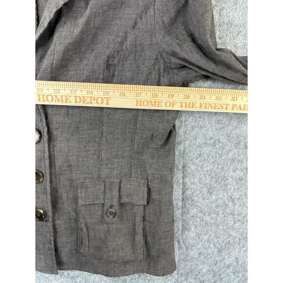 Coldwater Creek Women’s Blazer Jacket Dark Tan Linen Blend Size 10 - Picture 7 of 10